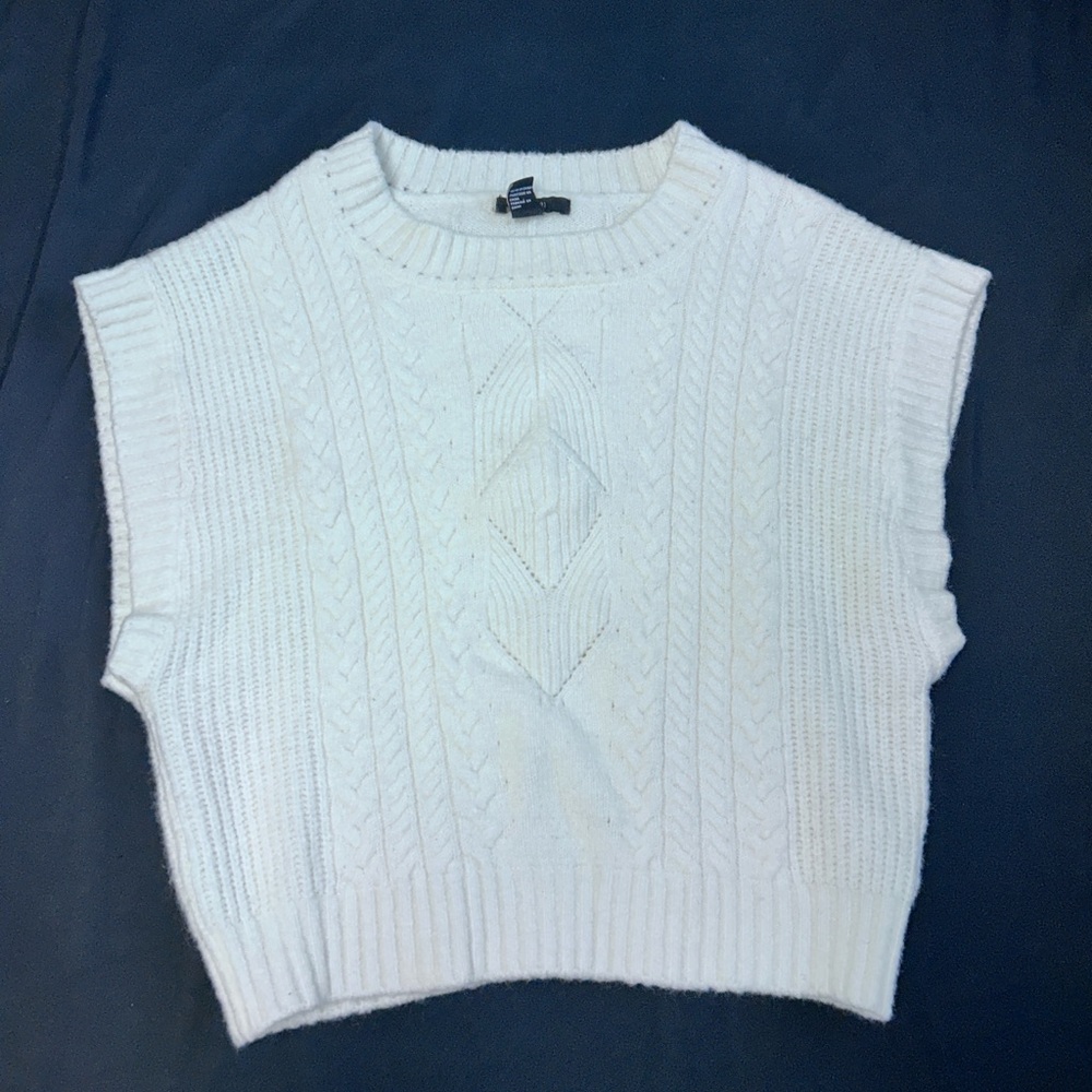 SOLD White Cable Knit Sweater